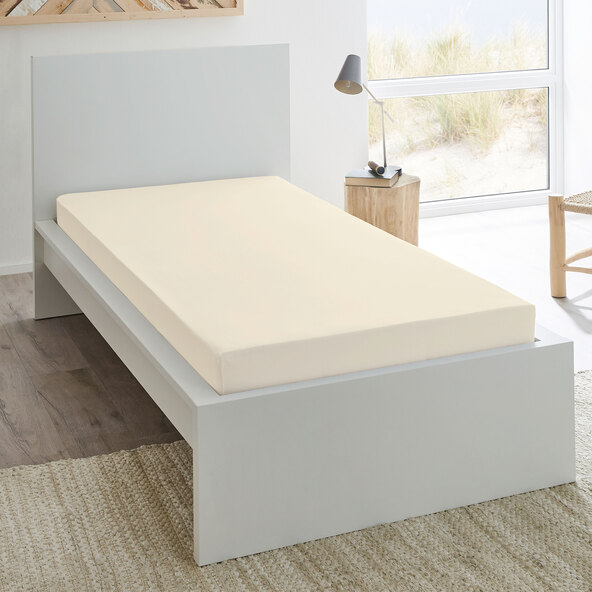 Superzachte hoeslakens tot 25 cm hoog, 90-100 x 200-220 cm, crème