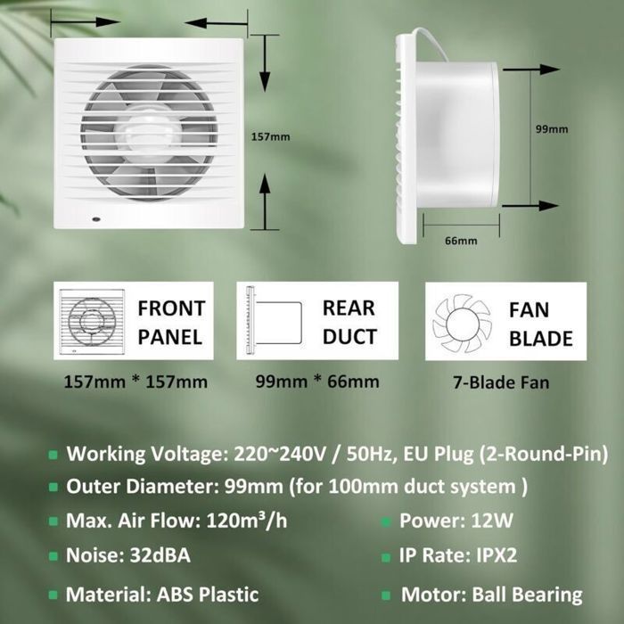 Silent extractor fan - MICHAEL NETWORK TECHNOLOGY - Non-return valve - Mosquito net
