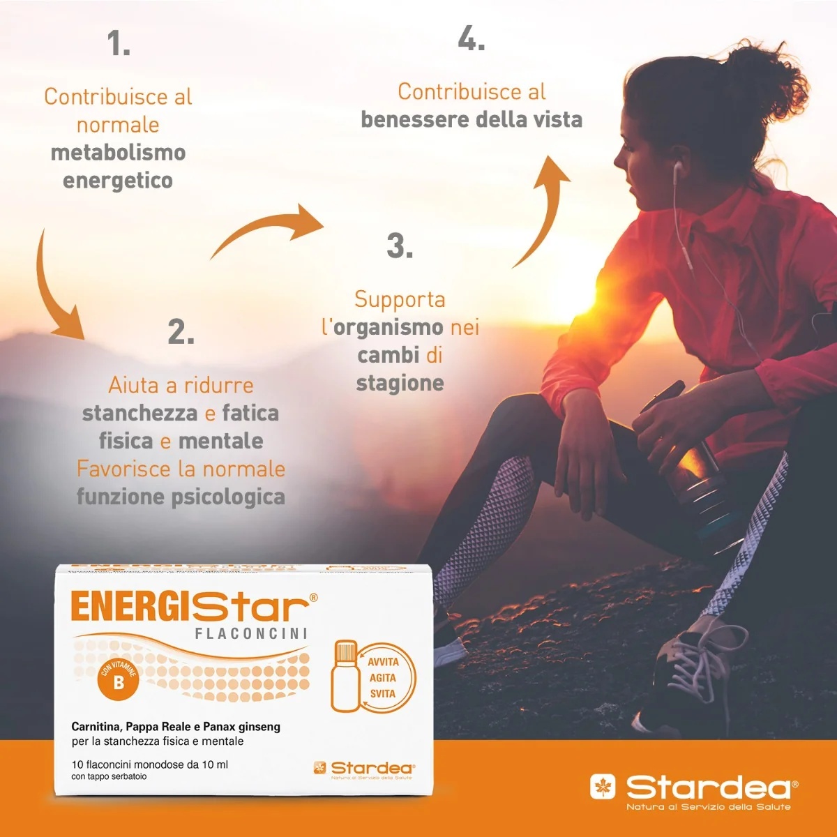STARDEA Energistar 10 Einzeldosis-Ampullen gegen Müdigkeit und Erschöpfung