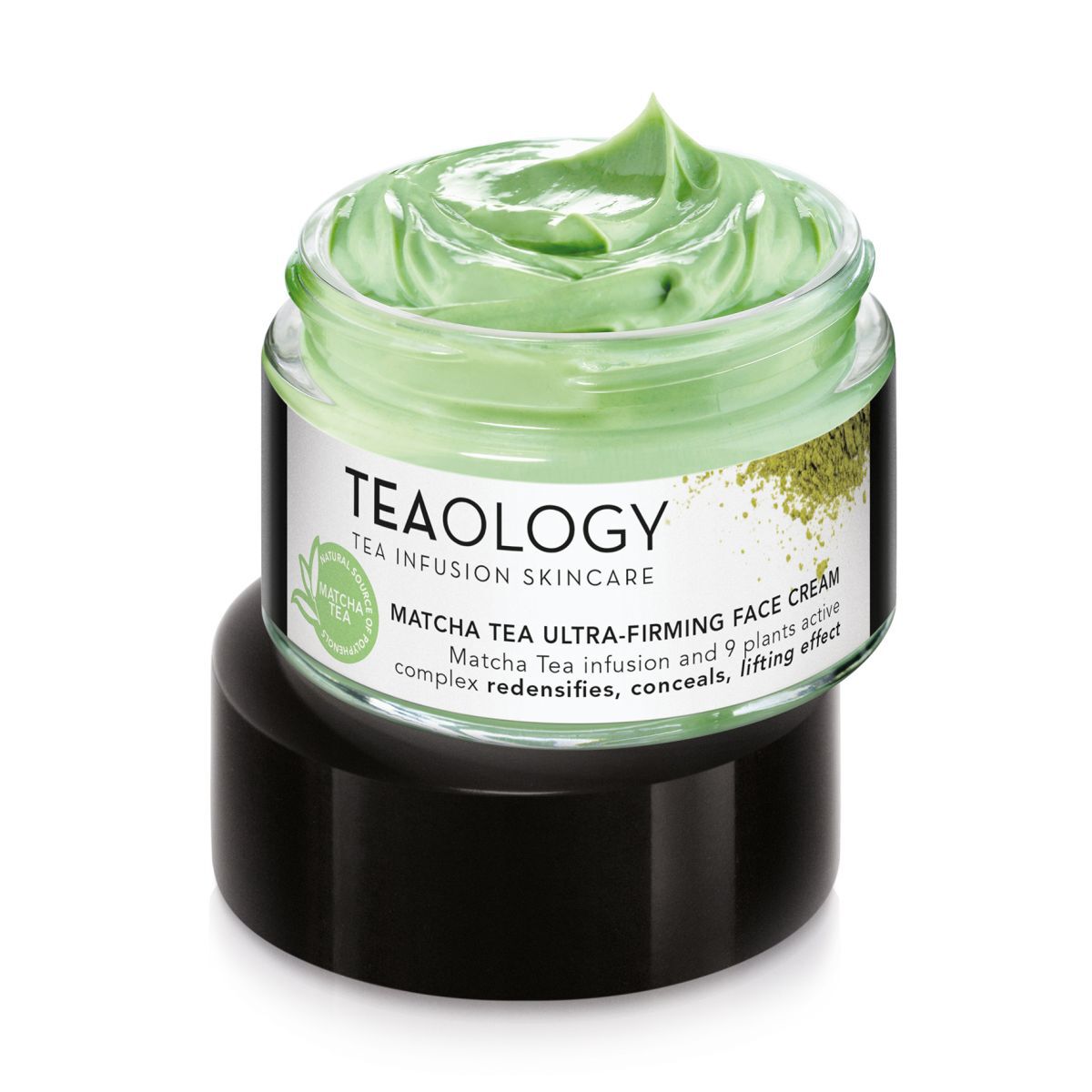 Teaology Straffungscreme auf Basis von hochreinem Matcha-Teeaufguss und einem Komplex aus 9 Pflanzen für Gesicht und Hals, 50 ml Matcha-Tee