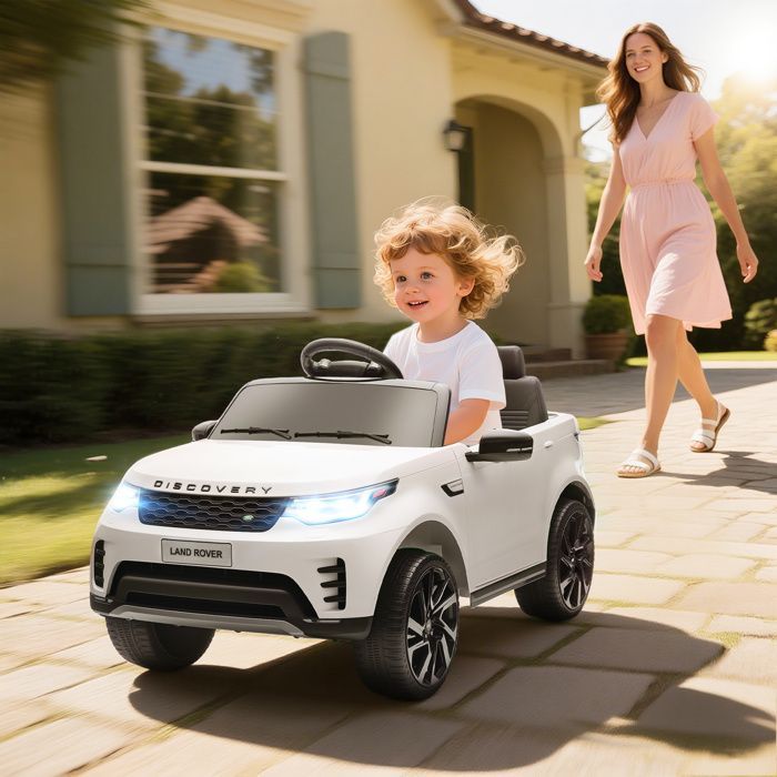 Elektrisches Kinderauto – AIYAPLAY – Land Rover Discovery – 2,4-GHz-Fernbedienung, 2 x 12-V-Motoren – Kunststoff – 105 x 68,5 x 58 cm – Weiß