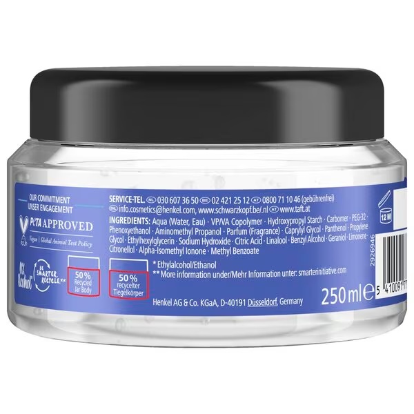 Gel za oblikovanje las Taft Ultra Chaos Power Hold 4, 250 ml