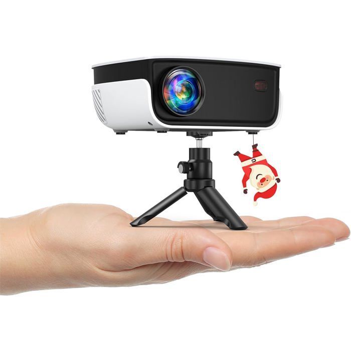Mini Videoprojecteur, Projecteur Video Portable 1080P, Retroprojecteur Home Cinéma 7500L, Auto Keystone, Compatible Avec Ios[XV122]