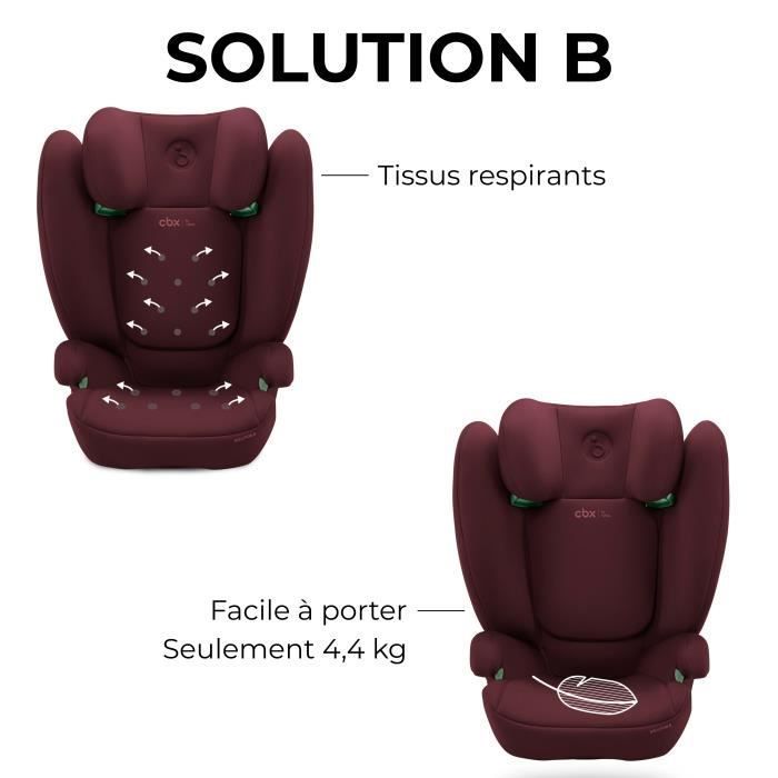 Silla de coche Cybex CBX Solution B i-Fix para niños de 3 a 12 años, de 15 a 50 kg y de 100 a 150 cm - Roja