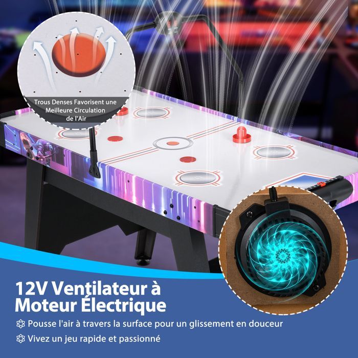 Mesa de hockey de aire DREAMADE para niños y adultos, mesa de juegos arcade de 144 cm con marcador digital LED.