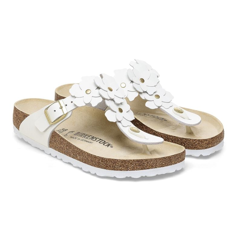 Gizeh Flower Embellishment Pelle naturale - White White