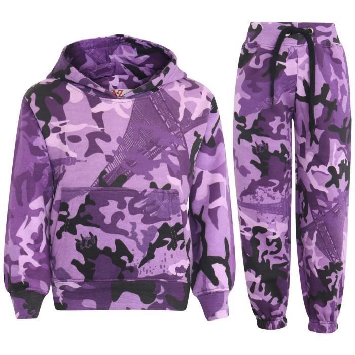 Chándal de camuflaje para niñas - Conjunto de chándal (parte superior e inferior) - Edades de 5 a 13 años