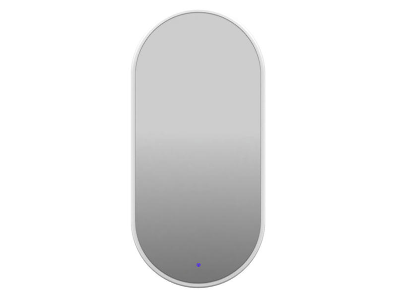 Lustro łazienkowe ścienne owalne LED 35x100 cm bez piaskowania z włącznikiem białe