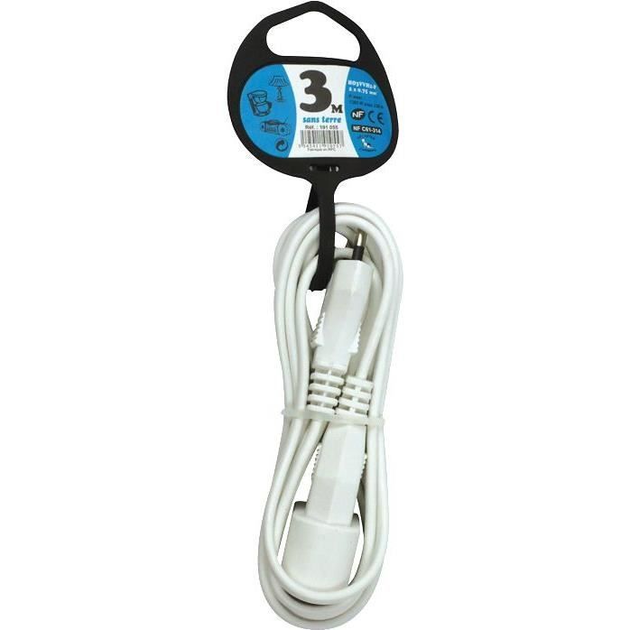 Cable de extensión HO3vvf 2g0.75, blanco, 3 m