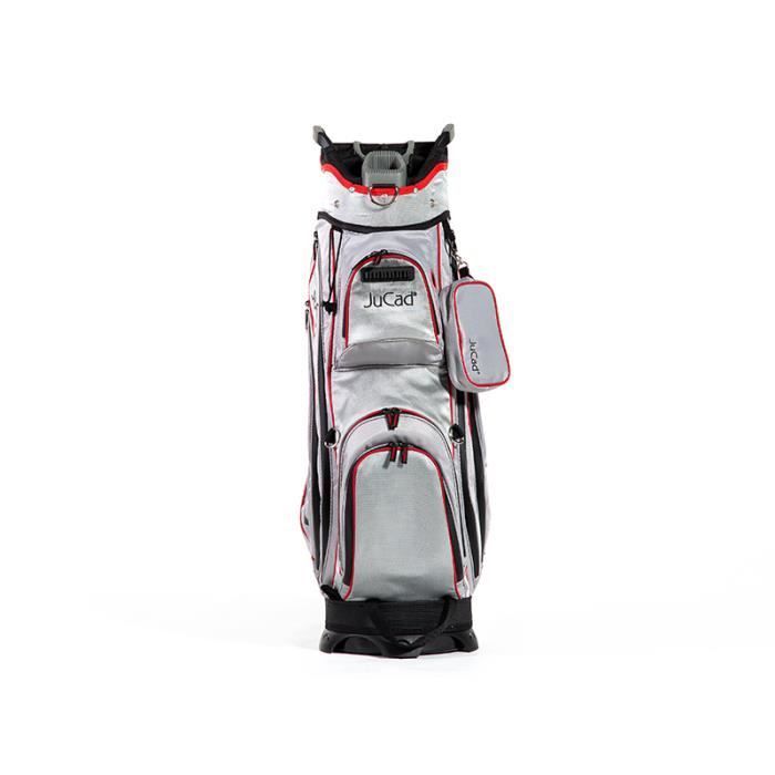 JuCad Captain Dry Cart Bag - Grijs/Rood - Golf - JuCad