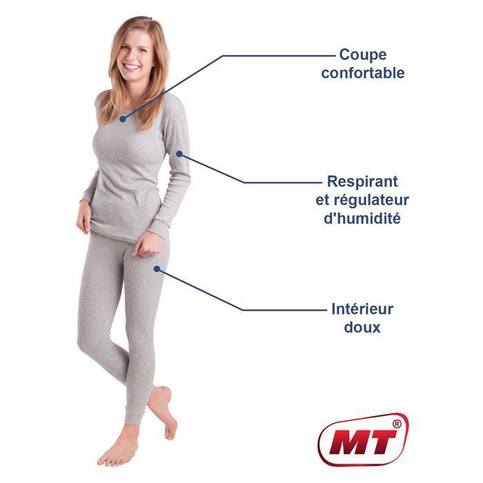 MT Women's Thermal Ski Top – Long-Sleeved Winter Base Layer with Soft Lining – Black