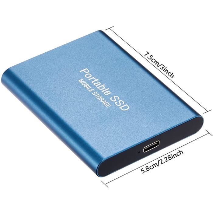 Disco rigido esterno SSD USB 3.1, 4TB-2TB-1TB-500GB ad alta velocità per Windows XP, disco rigido esterno SSD portatile, nero 4TB