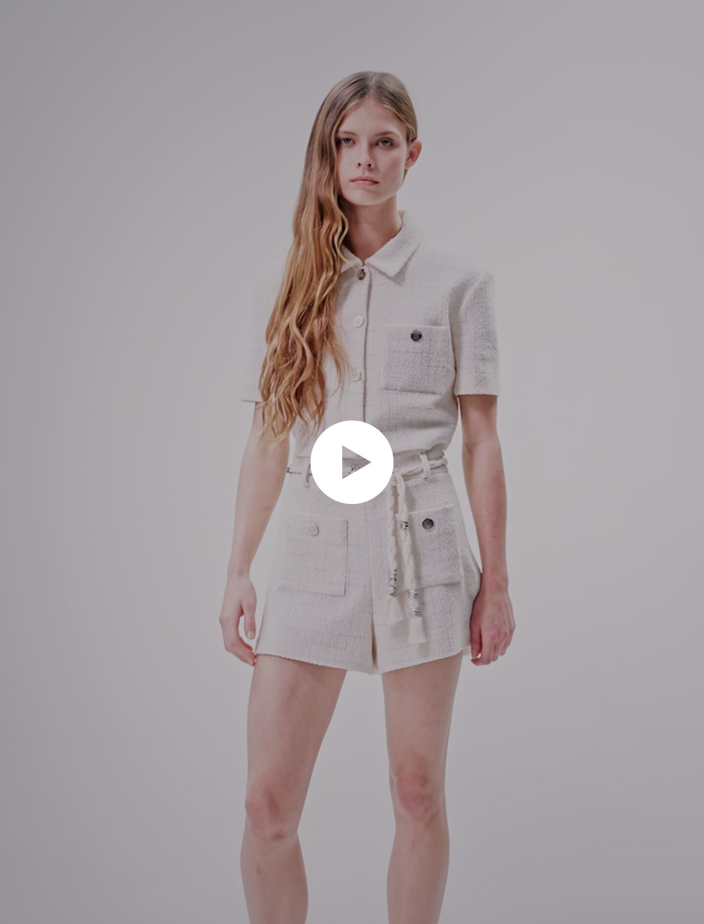 Tweed crop top - Raw