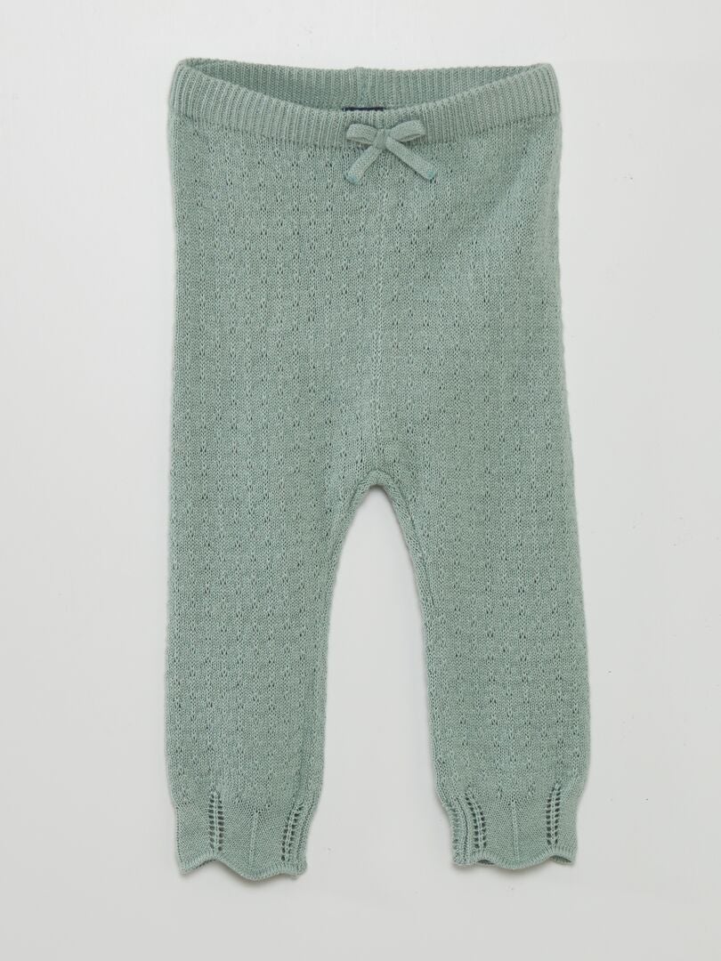 Set van gebreide legging en sokken - GROEN