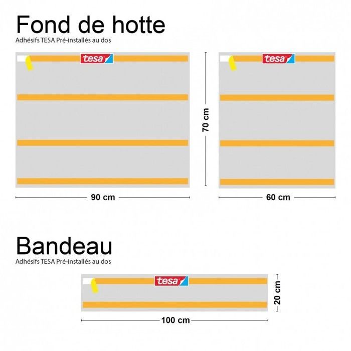 Fond de hotte adhésif en aluminium effet carreaux de ciment gris - 70x60 cm - 99DECO