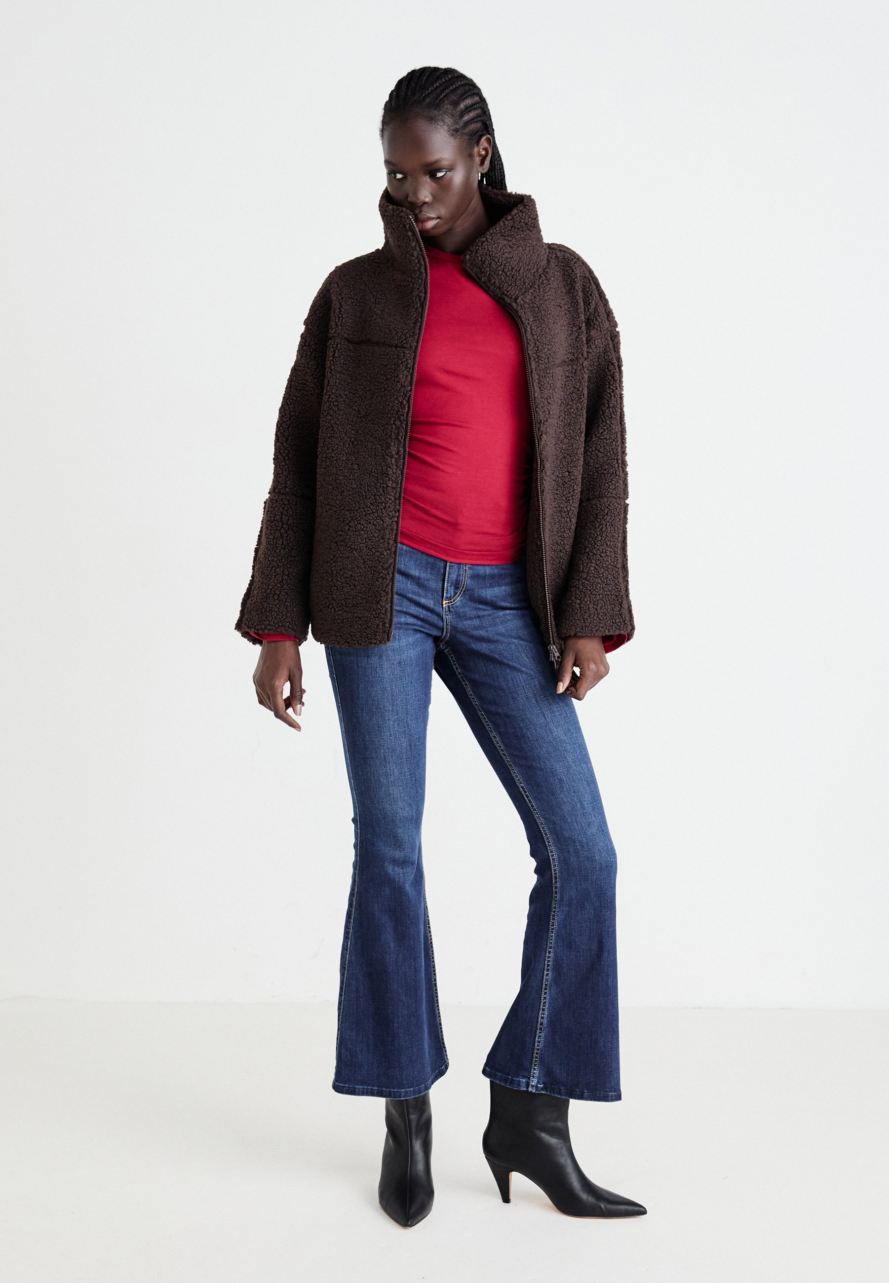 Gina Tricot SOFT TOUCH WIDE SLEEVE - Top met lange mouwen - rot