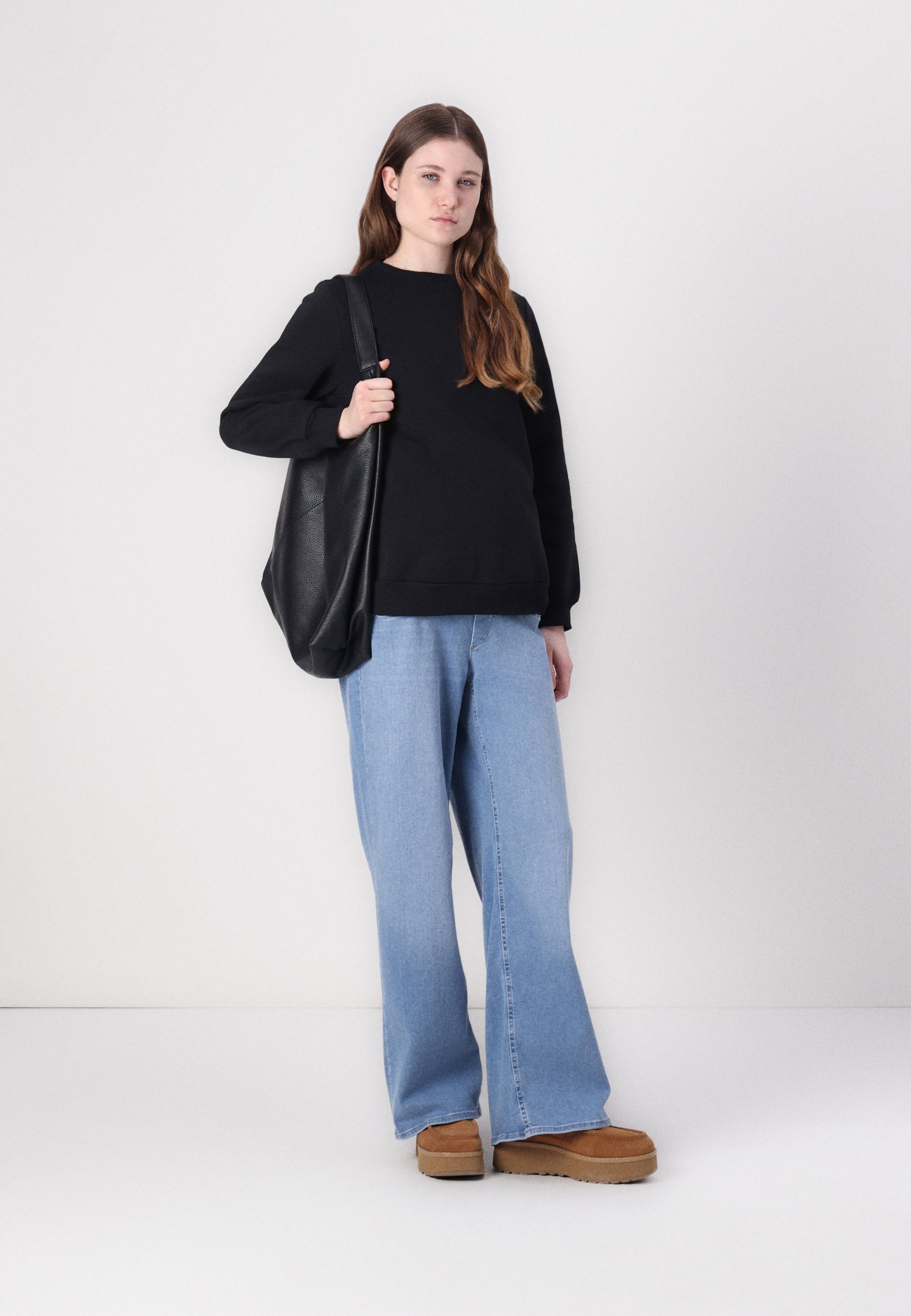 Anna Field MAMA MATERNITY BASIC OVERSIZED 2-PACK - Sweatshirt - echt zwart/grijs