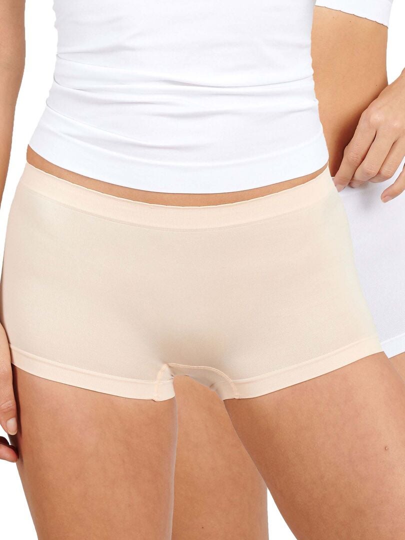 Set van 2 naadloze culottes 'Billet Doux' - WIT