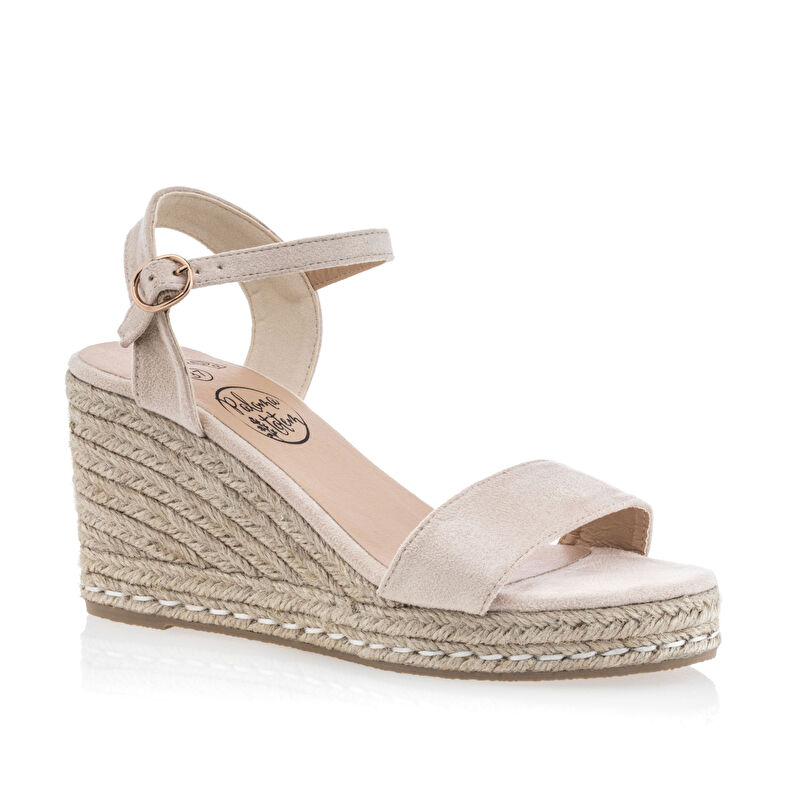 Beige espadrilles voor dames met touwzolen