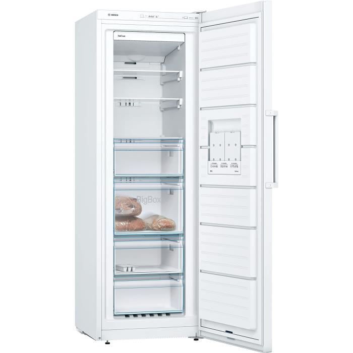 Congelador vertical BOSCH GSN33VWEP - 225 L - Sistema No Frost MultiAirflow Cooling - 60 x 176 cm - Blanco