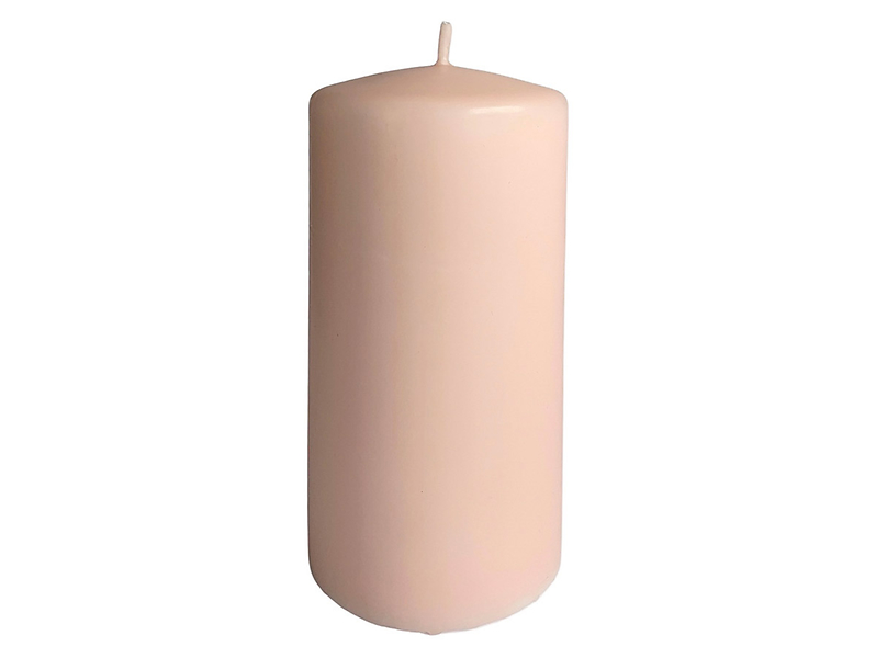 Świeca pieńkowa 14 cm różowa