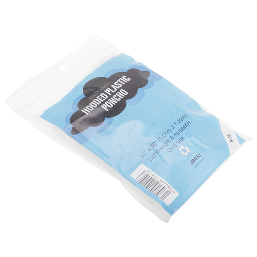 Poncho réutilisable en plastique avec capuche, textile universel (transparent)