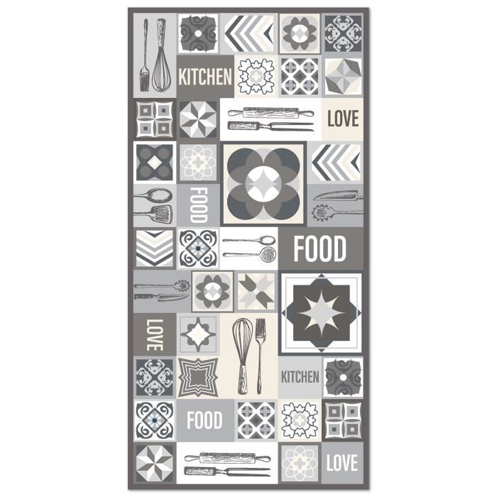 Tapis Vinyle - Panorama - 80x150 cm - Gris - Design Élégant - Intérieur