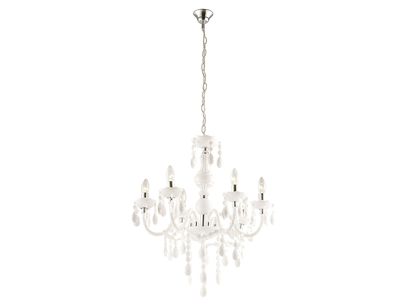 Żyrandol Cuimbra I 6-punktowy metalowy biały