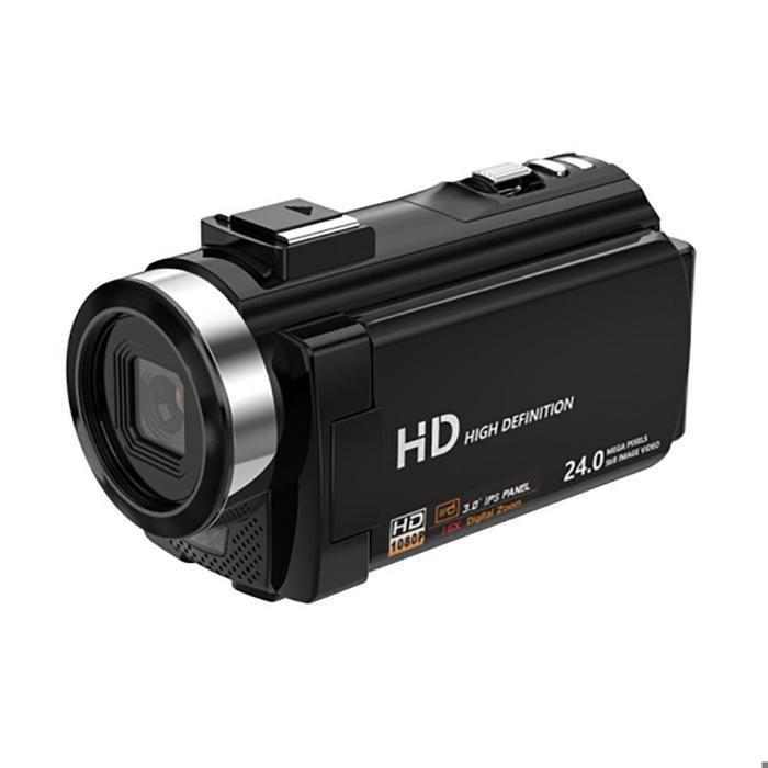 Câmera de vídeo INF 1080P de 24MP com zoom de 16x e tela LCD giratória de 270 graus.