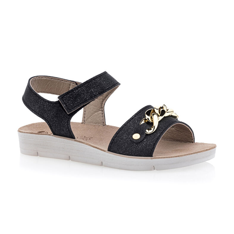  Sandalias negras para niñas / Zapatos de punta abierta