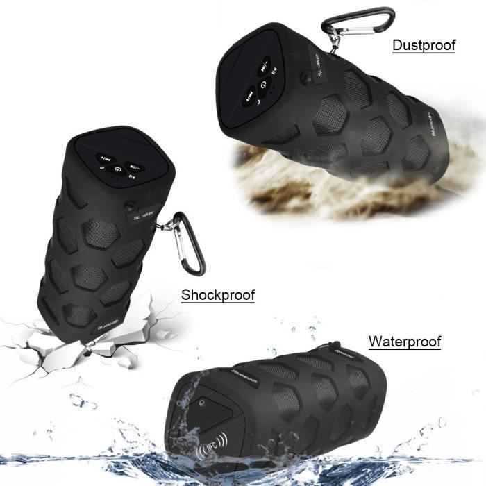 Link-e ®: Portable Bluetooth speaker, waterproof, dustproof and shockproof - NFC, hands-free function, microphone...