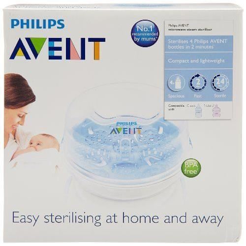 Philips AVENT - Sterilizzatore a microonde Avent, 4 biberon in 3 minuti - SCF281/02