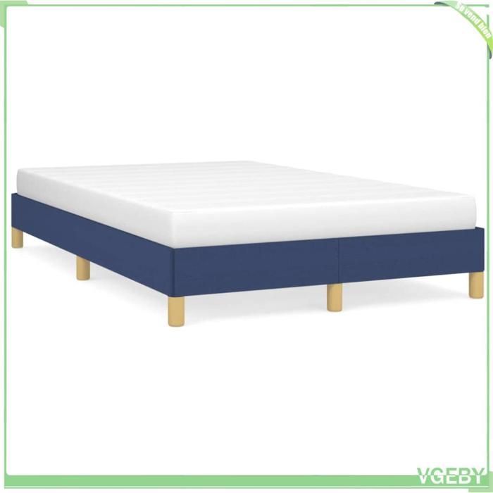 Estrutura de cama sem colchão - 3269618 - 120x190 cm - tecido azul - estrado de ripas