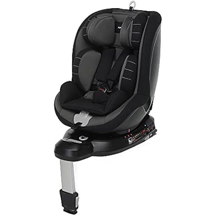 Foppapedretti Logik I-Size Isofix 360° Rotating Car Seat for Children 40-105 cm (Up to 18 kg), Black