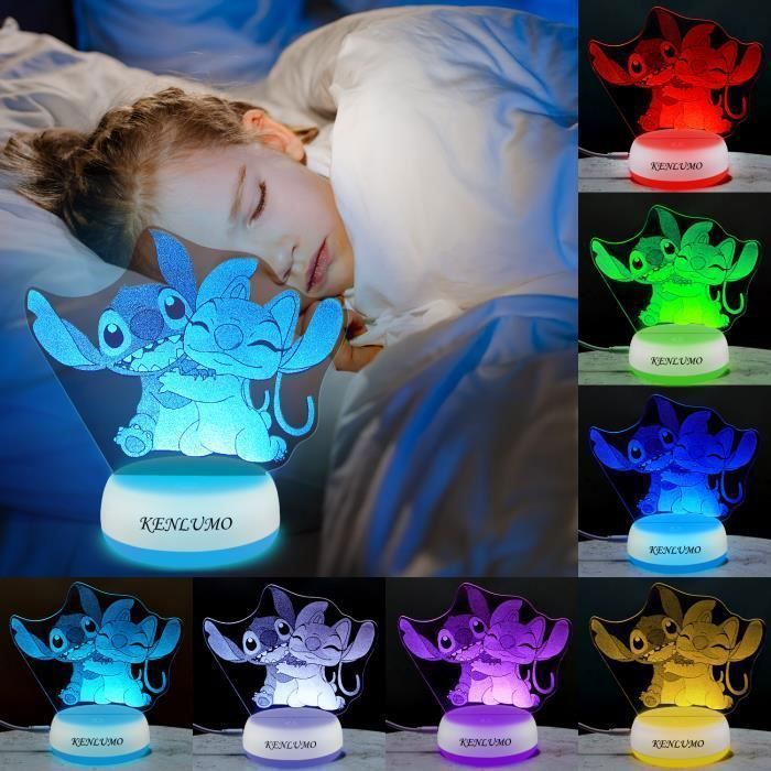 KENLUMO Presente de Natal para Meninas, Abajur Stitch, Luminária de Cabeceira LED com Controle Remoto, Toque para Mudar a Cor