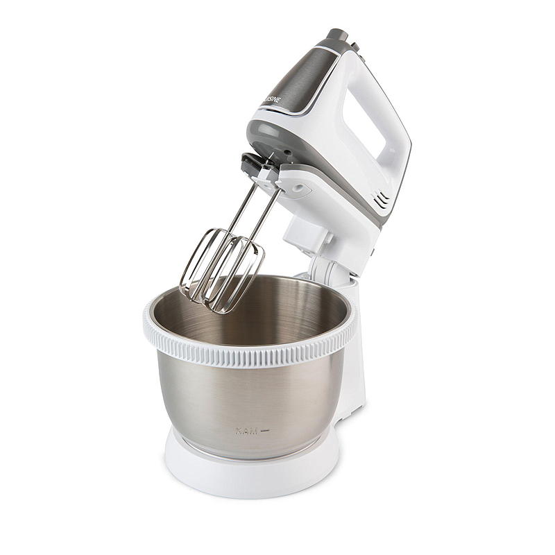 Keukenmixer 300 W, stalen kom, wit