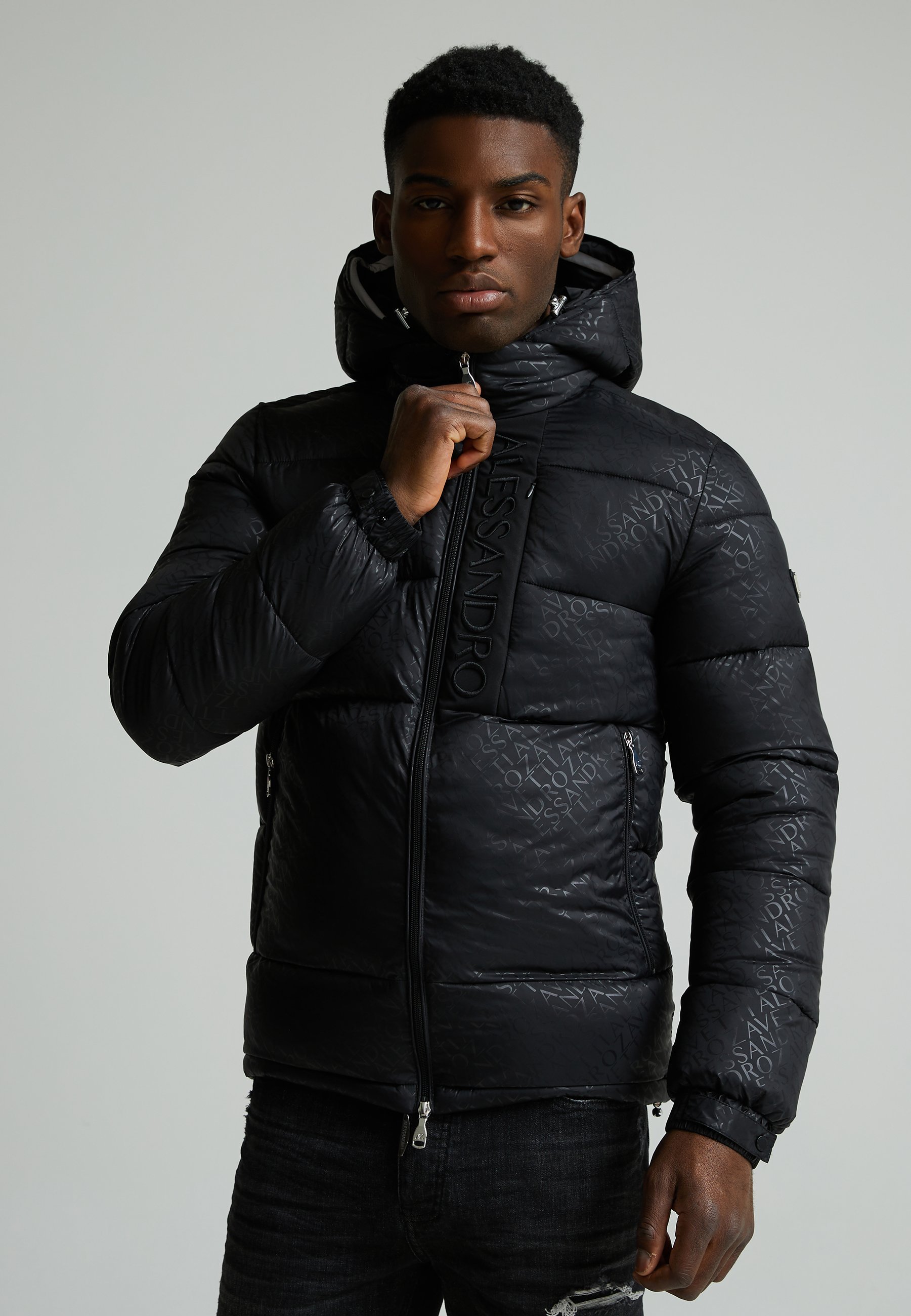 Alessandro Zavetti VITORNO 2.0 AOP PUFFER JACKET - Giacca invernale - jet black
