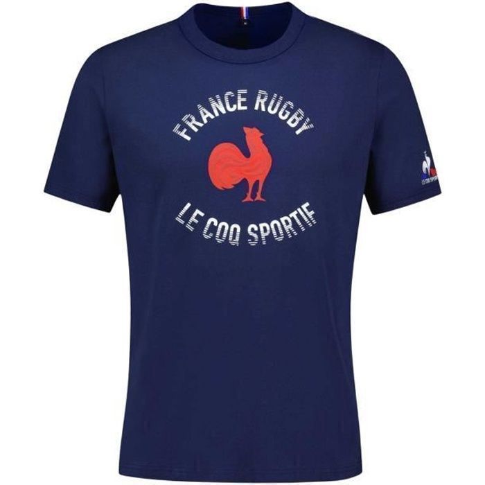 T-shirt - COQ SPORTIF - XV de France Fanwear n°1 2023/24 - Bleu fr intense - Manches courtes - 100% Coton