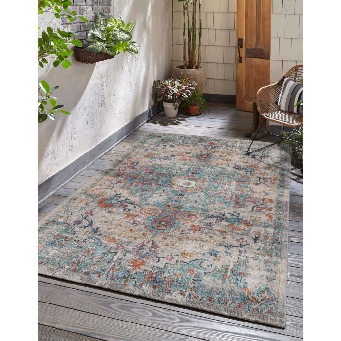 Tappeto da esterno - THE CARPET - Palma - Resistente alle intemperie - 80x300 cm - Bianco