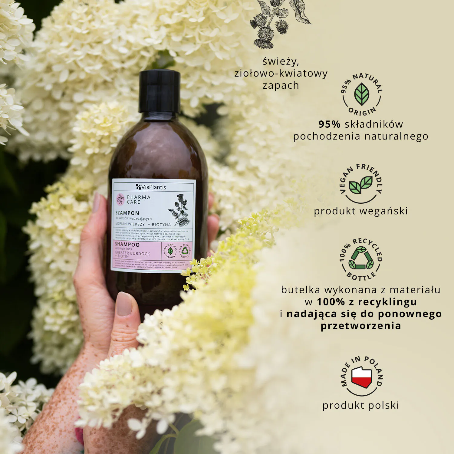 Vis Plantis Pharma Care Szampon do włosów wypadających z łopianem i biotyną