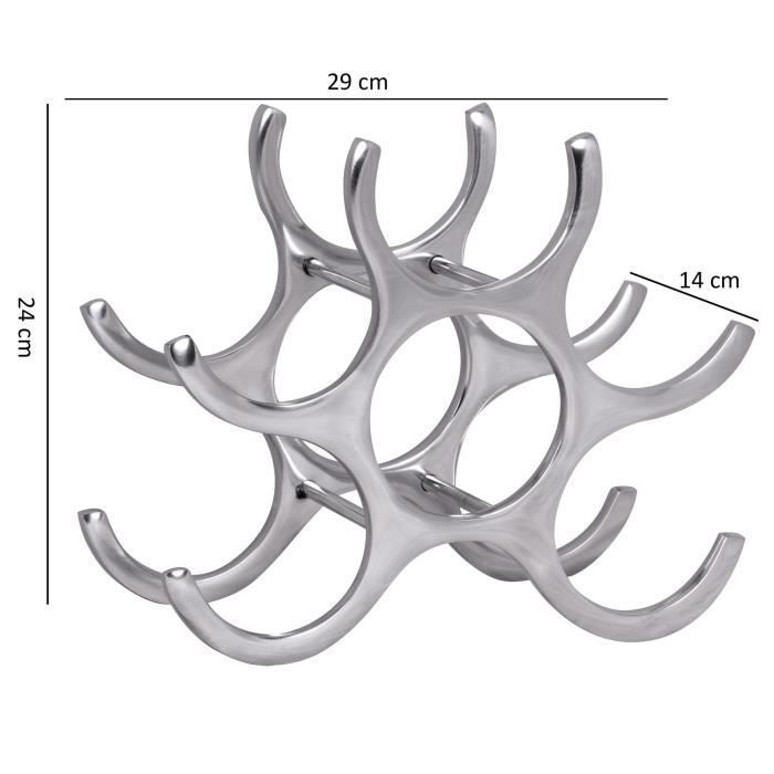 Porte bouteille design Flame en aluminium pour 6 bouteilles
