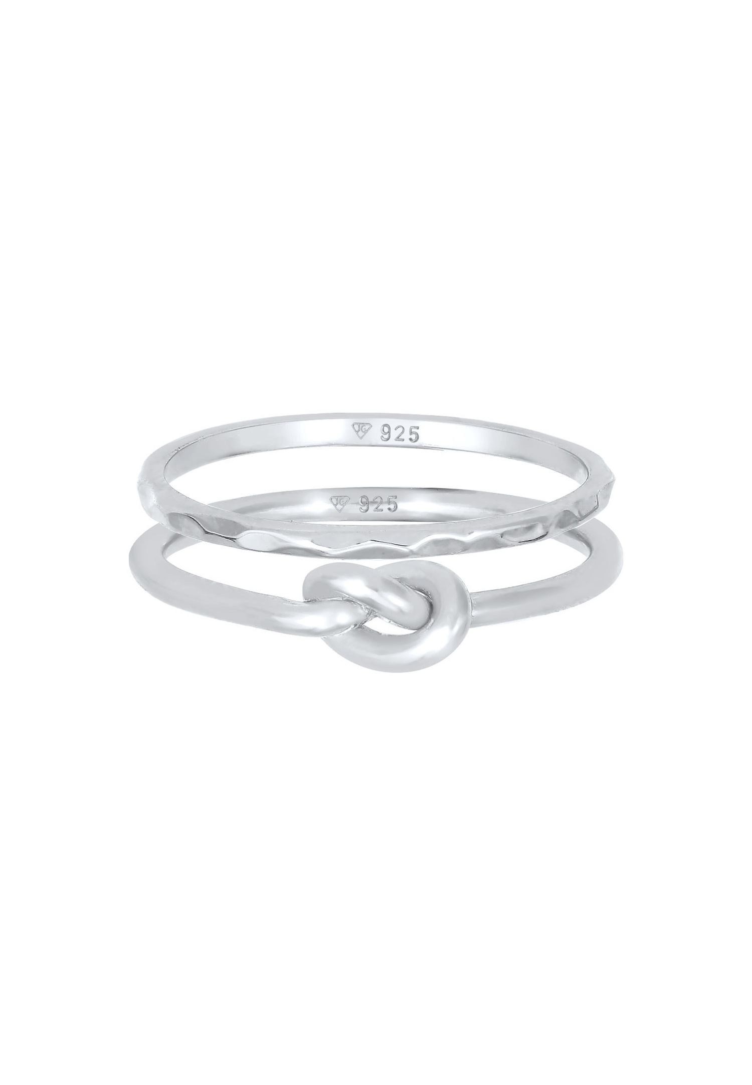 Elli Femmes Duo Knot Trend Basic Minimal en argent sterling 925