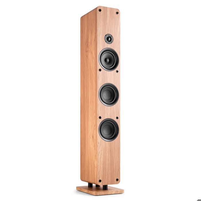 Audizio ARCO - Altavoz de suelo pasivo Hi-Fi de 160 W, roble claro - Torre de sonido para salón, diseño elegante e instalación ampliable