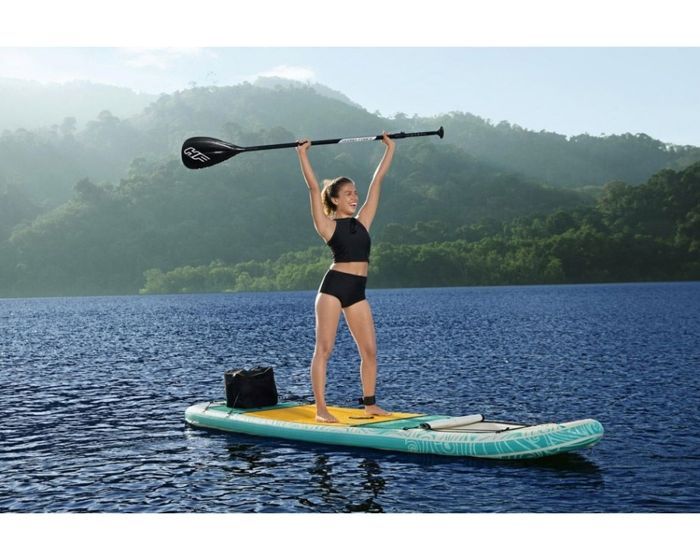 BESTWAY Paddle gonflable Panorama Hydro-force™, 340 x 89 x 15 cm, 150 kg max, fenêtre transparent, pompe, leash