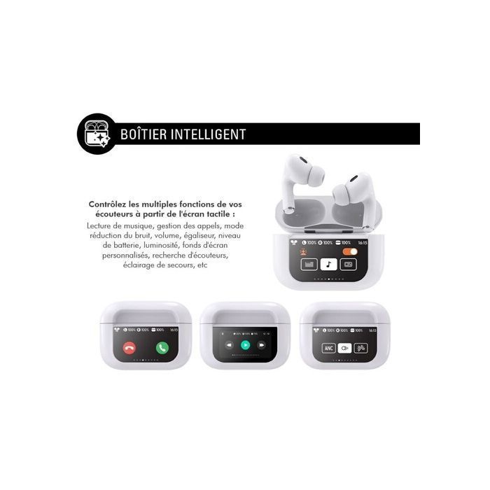 Casque audio Bluetooth LED sans fil pliable, réduction de bruit, basses profondes, longue autonomie, pour jeux/TV/sport, rouge