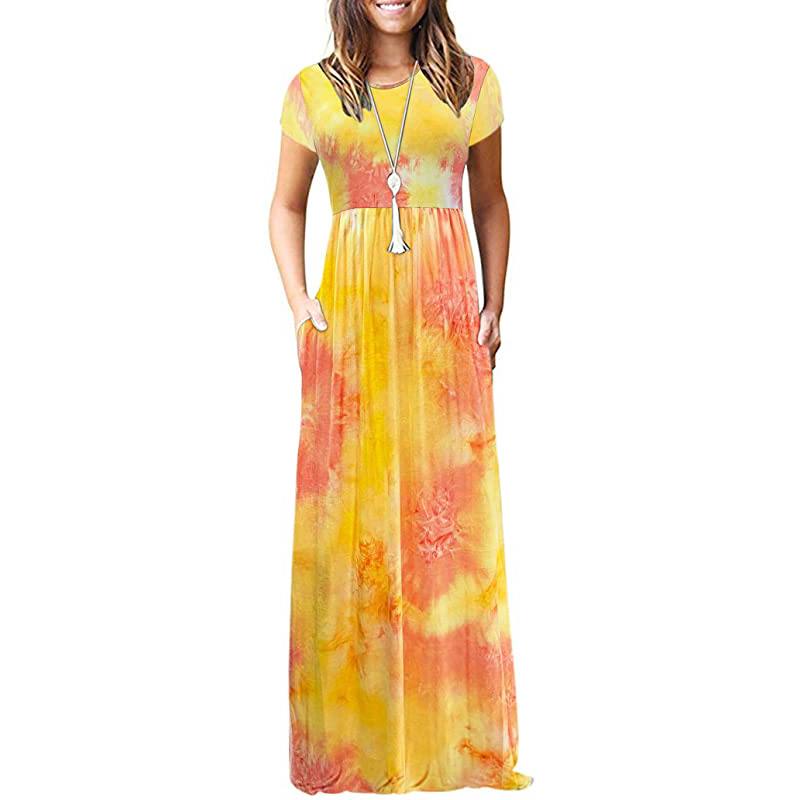 Robes maxi à manches courtes et poches