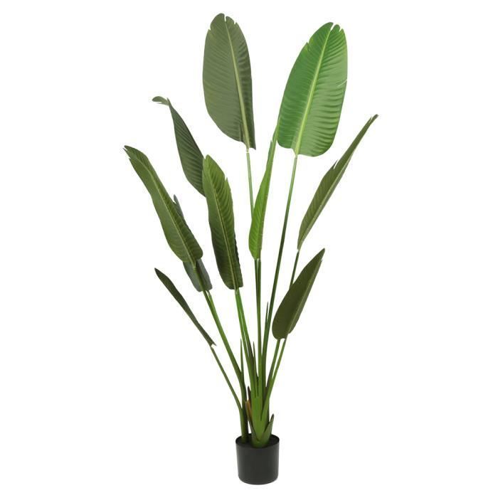 OHH Grand bonsaï palmier artificiel faux bananier, 160 cm de haut. (vert)
