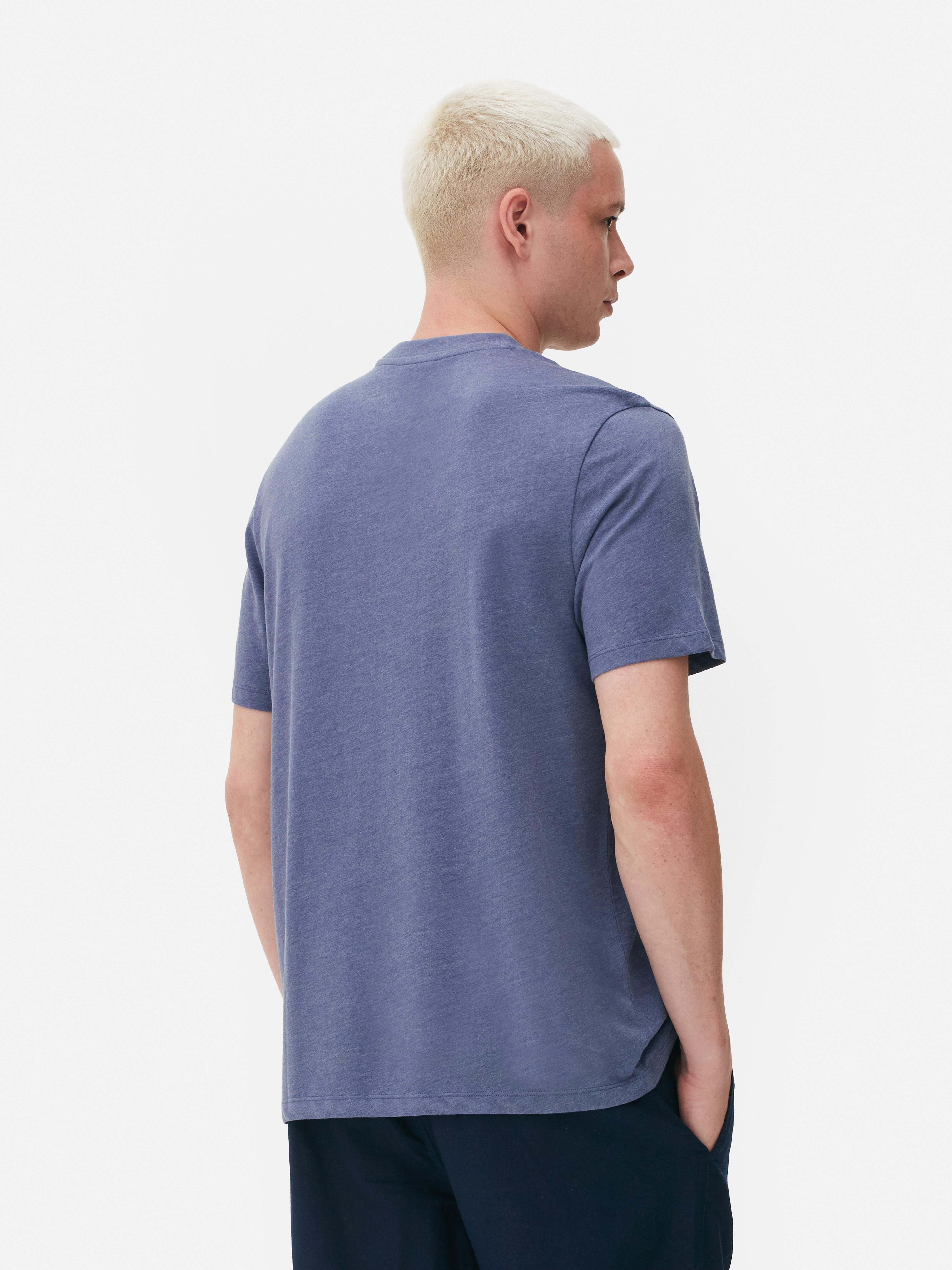 Heather T-Shirt, T-Shirt in normaler Passform mit Rundhalsausschnitt und meliertem Design