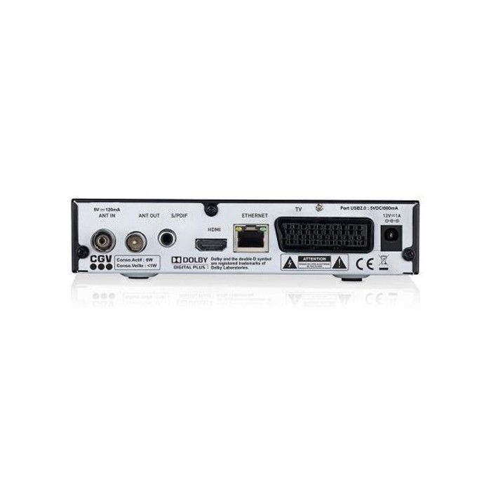 Ricevitore/registratore/decoder digitale terrestre HD CGV Etimo 2T-c con doppio sintonizzatore + cavo HDMI 4K - Canali televisivi digitali terrestri francesi e tedeschi