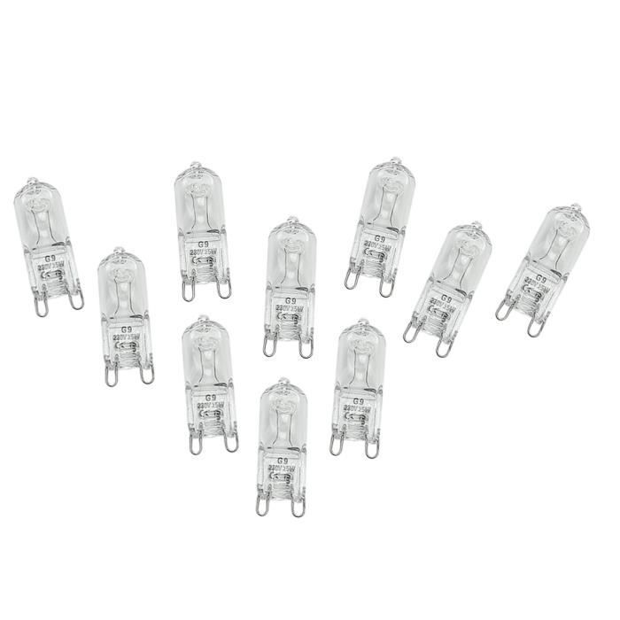 Paquete de 10 bombillas halógenas G9 - Blanco cálido 25W CA 230V